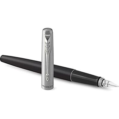 Parker Jotter Füller Bond Street Black Füllfederhalter mit mittlerer Feder blaue Tinte Geschenkbox Parker Jotter Füller Bond Street Black Füllfederhalter mit mittlerer Feder blaue Tinte Geschenkbox