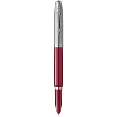Parker 51 Füller Burgunderroter Schaft mit Chromfarbenen Zierteilen Füllfederhalter mit feiner Feder und Schwarzer Tintenpatrone Geschenkbox Parker 51 Füller Burgunderroter Schaft mit Chromfarbenen Zierteilen Füllfederhalter mit feiner Feder und Schwarzer Tintenpatrone Geschenkbox