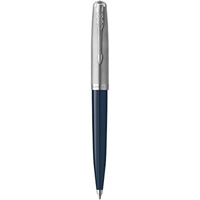 Parker 51 Kugelschreiber Nachtblauer Schaft mit Chromfarbenen Zierteilen Mittlere Schreibspitze mit Schwarzer Nachfüllmine Geschenkbox Parker 51 Kugelschreiber Nachtblauer Schaft mit Chromfarbenen Zierteilen Mittlere Schreibspitze mit Schwarzer Nachfüllmine Geschenkbox