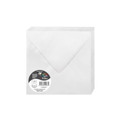 Clairefontaine 50033C Packung mit 20 Umschläge Pollen, 165 x 165mm, 135g, Perlmutt Weiß Clairefontaine 50033C Packung mit 20 Umschläge Pollen, 165 x 165mm, 135g, Perlmutt Weiß