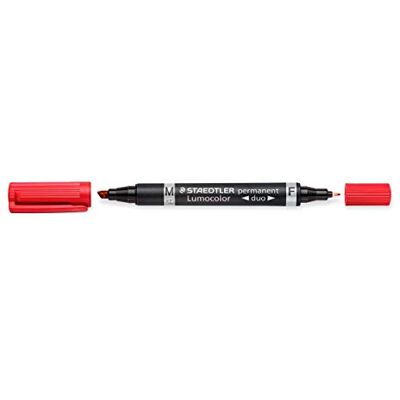 Staedtler Lumocolor 348 Permanent Duo – Rot, 10er Set 2 Rundspitzen 0,6 & 1,5 mm, wasserfest für fast alle Oberflächen – Art.-Nr. 348-2 Staedtler Lumocolor 348 Permanent Duo – Rot, 10er Set 2 Rundspitzen 0,6 & 1,5 mm, wasserfest für fast alle Oberflächen – Art.-Nr. 348-2