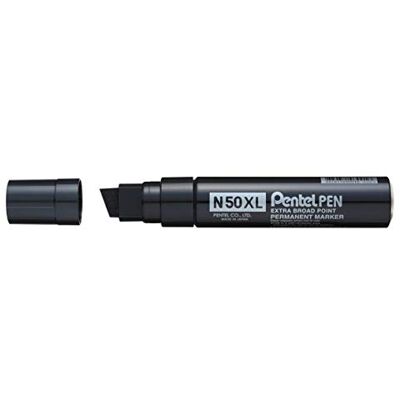 Pentel Pen N50XL-A Permanentmarker, Aluminiumgehäuse, schwarz Pentel Pen N50XL-A Permanentmarker, Aluminiumgehäuse, schwarz