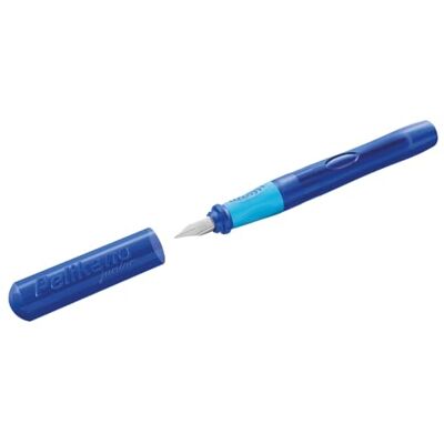 Pelikan o Junior Schreiblernfüller Blau, Feder A, für Rechtshänder, inkl. 1 Großraumtintenpatrone Königsblau – Soft-Griffzone – Made in Germany Pelikan o Junior Schreiblernfüller Blau, Feder A, für Rechtshänder, inkl. 1 Großraumtintenpatrone Königsblau – Soft-Griffzone – Made in Germany