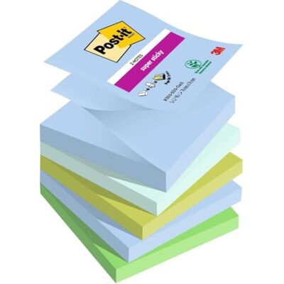 Post-it Super Sticky Z-Notes, 5 Blöcke (450 Blatt), 76 x 76 mm, Blau, Grün Selbstklebende Haftnotizen mit Stärkerer Haftung, Klebezettel für Bürobedarf, Erinnerungen & To-Do-Listen; Repositionierbar Post-it Super Sticky Z-Notes, 5 Blöcke (450 Blatt), 76 x 76 mm, Blau, Grün Selbstklebende Haftnotizen mit Stärkerer Haftung, Klebezettel für Bürobedarf, Erinnerungen & To-Do-Listen; Repositionierbar