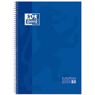 Oxford A4 European Book 1, liniert, 160 Seiten mit farbigen Rändern, mit Whiteboard, Hardcover, blau Oxford A4 European Book 1, liniert, 160 Seiten mit farbigen Rändern, mit Whiteboard, Hardcover, blau