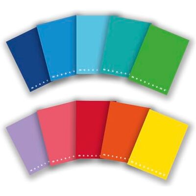 Pigna Notizbuch A5 Einfarbig, innen 0Q, 5 mm kariert mit Rand, 80 g/m² Papier, Assortierte Einbände, A5 Format 15x21 cm, 10 Pigna Notizbuch A5 Einfarbig, innen 0Q, 5 mm kariert mit Rand, 80 g/m² Papier, Assortierte Einbände, A5 Format 15x21 cm, 10