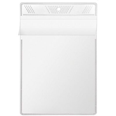 VELOFLEX Sichttasche DIN A6 PP mit Überfallklappe 10 Stück Glasklare PP-Folie 140 my, 120 × 155 mm, mittige Lochung und Überfallklappe für Hochformat VELOFLEX Sichttasche DIN A6 PP mit Überfallklappe 10 Stück Glasklare PP-Folie 140 my, 120 × 155 mm, mittige Lochung und Überfallklappe für Hochformat