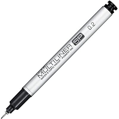 Copic Multiliner SP 0,2 mm, Black, Aluminium Fineliner mit einer feinen Spitze und wasserbeständiger Pigmenttinte Copic Multiliner SP 0,2 mm, Black, Aluminium Fineliner mit einer feinen Spitze und wasserbeständiger Pigmenttinte