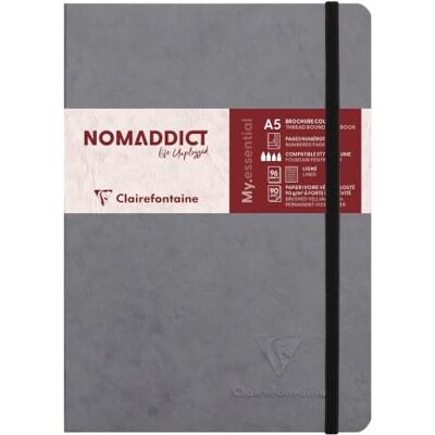 Clairefontaine 793465C Notizbuch AgeBag My Essentials, DIN A5, 14,8 x 21 cm, 96 Blatt, liniert, nummeriert, 90g, 1 Stück, grau Clairefontaine 793465C Notizbuch AgeBag My Essentials, DIN A5, 14,8 x 21 cm, 96 Blatt, liniert, nummeriert, 90g, 1 Stück, grau