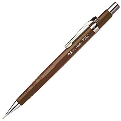 Pentel Sharp 200 P203-E Druckbleistifte, 0.3 mm, Härtegrad HB, braun (1er Pack) Pentel Sharp 200 P203-E Druckbleistifte, 0.3 mm, Härtegrad HB, braun (1er Pack)