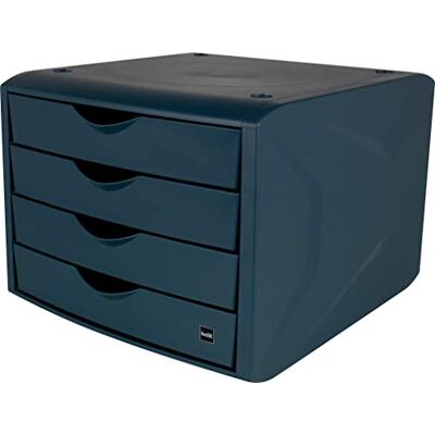 Helit H6429534 Schubladenbox „the green chameleon“, aus Recycling-Kunststoff Blauer Engel zertifiziert, blau, 1 Stück Helit H6429534 Schubladenbox „the green chameleon“, aus Recycling-Kunststoff Blauer Engel zertifiziert, blau, 1 Stück