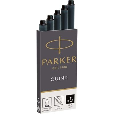 Parker Tintenpatronen für Füller lange Patronen schwarze QUINK Tinte 5 Stück Parker Tintenpatronen für Füller lange Patronen schwarze QUINK Tinte 5 Stück