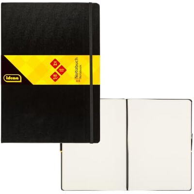 Idena 209292 Notizbuch FSC-Mix, A4, liniert, Papier cremefarben, 96 Blatt, 80 g/m², Hardcover in schwarz (A4, blanko) Idena 209292 Notizbuch FSC-Mix, A4, liniert, Papier cremefarben, 96 Blatt, 80 g/m², Hardcover in schwarz (A4, blanko)