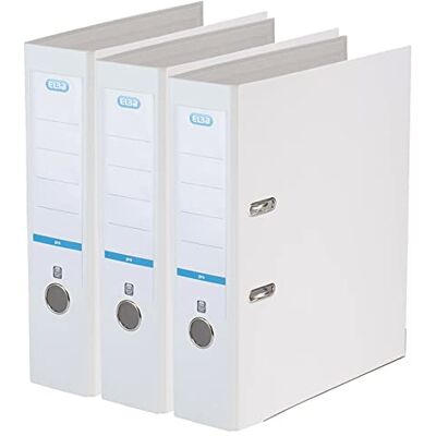 Elba Ordner A4, smart Pro, 8 cm breit, Kunststoff außen, weiss, 3 Stück Elba Ordner A4, smart Pro, 8 cm breit, Kunststoff außen, weiss, 3 Stück