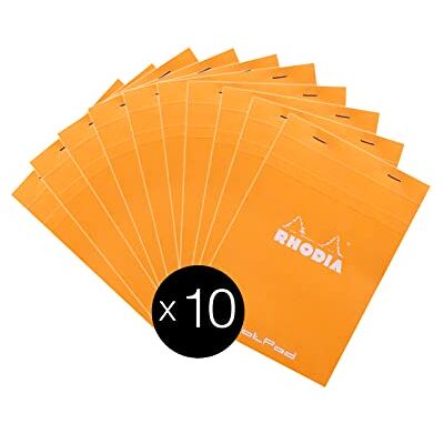 Rhodia 16558C Packung mit 10 Notizblöcken No.16, DIN A5 80 Blätter Dot-Lineatur 80g, Orange, 1 Pack Rhodia 16558C Packung mit 10 Notizblöcken No.16, DIN A5 80 Blätter Dot-Lineatur 80g, Orange, 1 Pack