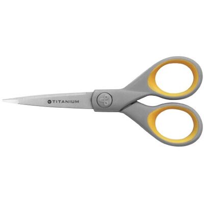 Westcott E-30450 00 Titanium Super Softgrip Schere, 13 cm, grau-gelb und weitere Ausführungen Westcott E-30450 00 Titanium Super Softgrip Schere, 13 cm, grau-gelb und weitere Ausführungen