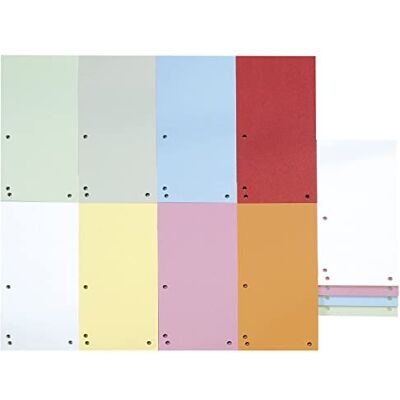 DONAU 100er Pack Trennstreifen/Farbe: Farblich Sortiert / 1/3 A4 aus 190 g/m² Recycling-Karton/ 4-fach Lochung/ 23,5 x 10,5 cm/Gelocht/Trennblätter Ordner Register Trennlaschen/Made in EU DONAU 100er Pack Trennstreifen/Farbe: Farblich Sortiert / 1/3 A4 aus 190 g/m² Recycling-Karton/ 4-fach Lochung/ 23,5 x 10,5 cm/Gelocht/Trennblätter Ordner Register Trennlaschen/Made in EU
