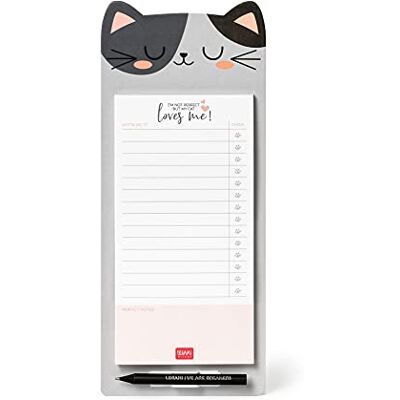 LEGAMI Magnetischer Notizblock, Vergiss Es Nicht, 11x26 cm, FSC®-Zertifiziertes Papier, 80 g/m² Papier, Hardcover, Magnetische Basis, Kätzchen Motiv, 60 Abnehmbare Bögen LEGAMI Magnetischer Notizblock, Vergiss Es Nicht, 11x26 cm, FSC®-Zertifiziertes Papier, 80 g/m² Papier, Hardcover, Magnetische Basis, Kätzchen Motiv, 60 Abnehmbare Bögen