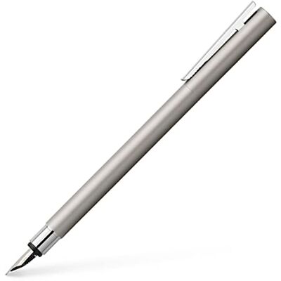 Faber-Castell Füller Neo Slim Edelstahl Silber Matt, Feder F Edler Füllfederhalter mit schlankem Edelstahlschaft und hochwertiger Edelstahlfeder Faber-Castell Füller Neo Slim Edelstahl Silber Matt, Feder F Edler Füllfederhalter mit schlankem Edelstahlschaft und hochwertiger Edelstahlfeder