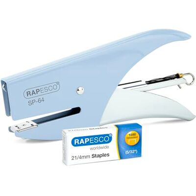 Rapesco 1376 SP-64 Heftzange und 1000 Heftklammern Typs 21/4mm, Hellblau 12 Blatt Kapazität Rapesco 1376 SP-64 Heftzange und 1000 Heftklammern Typs 21/4mm, Hellblau 12 Blatt Kapazität