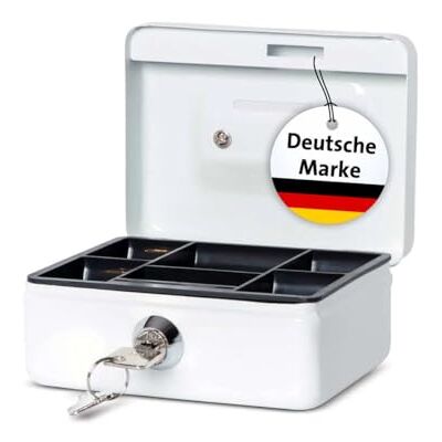 MAUL Geldkassette weiß abschließbar mit Münzeinwurf Bargeld ordentlich verstaut, schneller Zugriff an Kasse & Theke, herausnehmbarer Einsatz, robustes Stahlgehäuse, 2 Schlüssel MAUL Geldkassette weiß abschließbar mit Münzeinwurf Bargeld ordentlich verstaut, schneller Zugriff an Kasse & Theke, herausnehmbarer Einsatz, robustes Stahlgehäuse, 2 Schlüssel