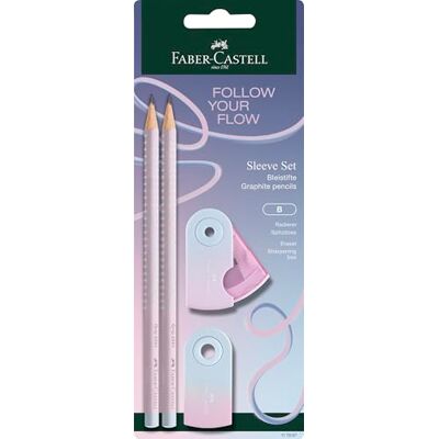 Faber-Castell Schreibset Flow Edition Blushing Sky 4-teilig Mit 2 Bleistiften, Radiergummi und Anspitzer für Kinder und Erwachsene Faber-Castell Schreibset Flow Edition Blushing Sky 4-teilig Mit 2 Bleistiften, Radiergummi und Anspitzer für Kinder und Erwachsene