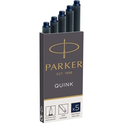 Parker Tintenpatronen für Füller lange Patronen blauschwarze QUINK Tinte 5 Stück Parker Tintenpatronen für Füller lange Patronen blauschwarze QUINK Tinte 5 Stück