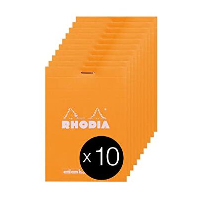 Rhodia 12558C Packung mit 10 Notizblöcken No.12, 8,5x12cm 80 Blätter Dot-Lineatur 80g, Orange, 1 Pack Rhodia 12558C Packung mit 10 Notizblöcken No.12, 8,5x12cm 80 Blätter Dot-Lineatur 80g, Orange, 1 Pack