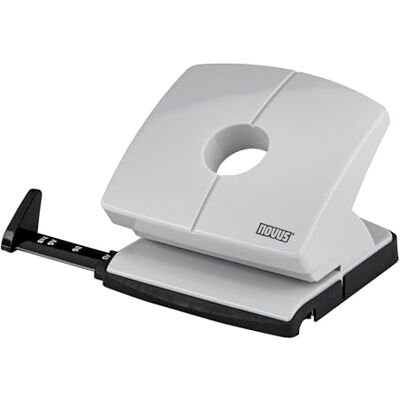 Novus B 220 Papierlocher (20 Blatt, mit Anschlagschiene, Metall/Kunststoff) grau Novus B 220 Papierlocher (20 Blatt, mit Anschlagschiene, Metall/Kunststoff) grau