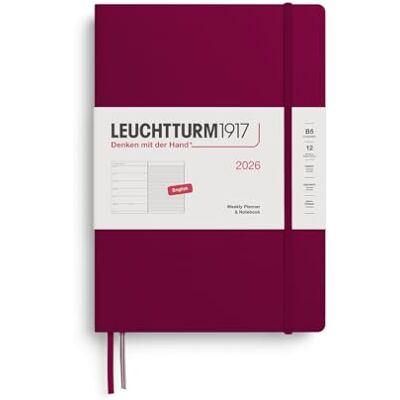 LEUCHTTURM1917 372644 Wochenkalender & Notizbuch Composition (B5) 2026, Port Red, Englisch LEUCHTTURM1917 372644 Wochenkalender & Notizbuch Composition (B5) 2026, Port Red, Englisch