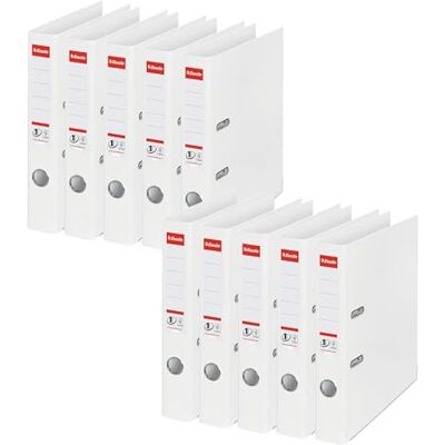 Esselte Ordner, A4, 10er Pack, 50 mm Rückenbreite, Kunststoff, weiß, Vivida, 811400 Esselte Ordner, A4, 10er Pack, 50 mm Rückenbreite, Kunststoff, weiß, Vivida, 811400