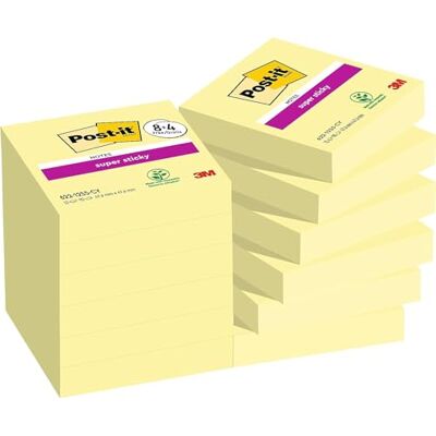 Post-it Super Sticky Notes, 8 + 4 Blöcke (1080 Blatt), 47,6 x 47,6 mm Selbstklebende Haftnotizen mit Stärkerer Haftung, Klebezettel für Bürobedarf, Erinnerungen & To-Do-Listen; Repositionierbar Post-it Super Sticky Notes, 8 + 4 Blöcke (1080 Blatt), 47,6 x 47,6 mm Selbstklebende Haftnotizen mit Stärkerer Haftung, Klebezettel für Bürobedarf, Erinnerungen & To-Do-Listen; Repositionierbar