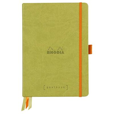 Rhodia 118575C Notizheft Goalbook (DIN A5, 14,8 x 21 cm, Dot, praktisch und trendige, mit festem Deckel, 90g weißes Papier, 120 Blatt) 1 Stück, Anisgrün Rhodia 118575C Notizheft Goalbook (DIN A5, 14,8 x 21 cm, Dot, praktisch und trendige, mit festem Deckel, 90g weißes Papier, 120 Blatt) 1 Stück, Anisgrün