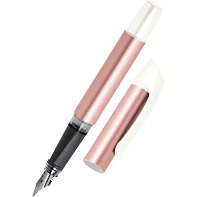 Online Campus Colour Line Schönschreib-Füller für Rechtshänder ergonomisches Softtouch Griffstück Standard-Tintenpatronen, Kalligrafie-Feder 0,8 mm, Farbe rosegold Online Campus Colour Line Schönschreib-Füller für Rechtshänder ergonomisches Softtouch Griffstück Standard-Tintenpatronen, Kalligrafie-Feder 0,8 mm, Farbe rosegold
