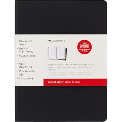 Moleskine Cahier Journal Subject, 2er Set Notizbücher zur Notizenerstellung Kartoneinband, Sichtbare Stickereien Extra Groß 19 x 25 cm Schwarz & Cranberry Red, 160 Seiten Moleskine Cahier Journal Subject, 2er Set Notizbücher zur Notizenerstellung Kartoneinband, Sichtbare Stickereien Extra Groß 19 x 25 cm Schwarz & Cranberry Red, 160 Seiten
