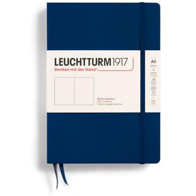 LEUCHTTURM1917 342924 Notizbuch Medium (A5), Hardcover, blanko, marine LEUCHTTURM1917 342924 Notizbuch Medium (A5), Hardcover, blanko, marine