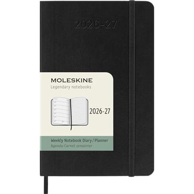 Moleskine Wochenkalender 2026–2027 – 18-Monats-Kalender mit Notizbereich, Softcover und Gummibandverschluss, Farbe Schwarz, Pocket-Format 9 x 14 cm Moleskine Wochenkalender 2026–2027 – 18-Monats-Kalender mit Notizbereich, Softcover und Gummibandverschluss, Farbe Schwarz, Pocket-Format 9 x 14 cm
