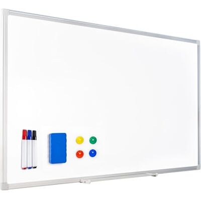 RAYLU PAPER ® Magnetisches Whiteboard mit Aluminiumrahmen, großes trocken abwischbares magnetisches Whiteboard mit Stiftablage (90 x 60 cm) RAYLU PAPER ® Magnetisches Whiteboard mit Aluminiumrahmen, großes trocken abwischbares magnetisches Whiteboard mit Stiftablage (90 x 60 cm)