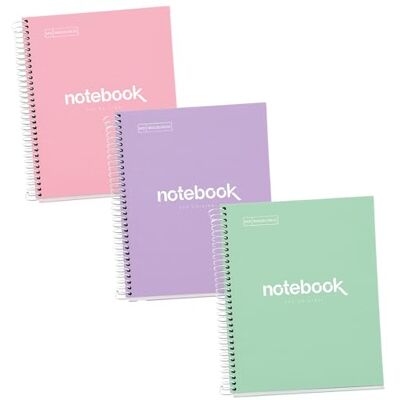 Miquelrius 3er-Pack Notizbücher A5 (80 Blatt) mit 5 mm Spitzen, Punkte, 90 g, mikroperforiert, Rand 2 Löcher und Farbstreifen, extra starker Karton in Pastellfarben, Set Miquelrius 3er-Pack Notizbücher A5 (80 Blatt) mit 5 mm Spitzen, Punkte, 90 g, mikroperforiert, Rand 2 Löcher und Farbstreifen, extra starker Karton in Pastellfarben, Set
