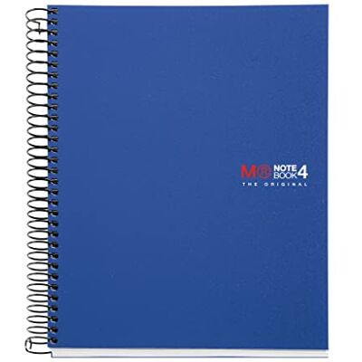 Miquelrius Spiralblock A6 in 4 farben, Notizbuch aus 0,8 mm polypropylen, Kariert 70 g/m² mikroperforiert ohne Lochungen, 140 opake blätter, Notebook The Original, Blau Miquelrius Spiralblock A6 in 4 farben, Notizbuch aus 0,8 mm polypropylen, Kariert 70 g/m² mikroperforiert ohne Lochungen, 140 opake blätter, Notebook The Original, Blau
