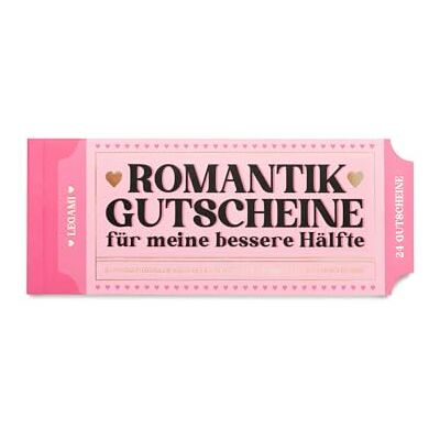 LEGAMI Gutscheinbuch für Partner, Block mit 24 Romantischen Gutscheinen, Geschenkidee für Den Valentinstag, in FSC-Papier LEGAMI Gutscheinbuch für Partner, Block mit 24 Romantischen Gutscheinen, Geschenkidee für Den Valentinstag, in FSC-Papier