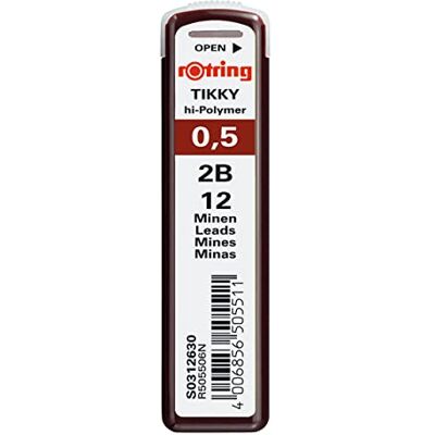 rOtring Tikky-Druckbleistift Nachfüllminen 0,5mm 2B 10 Stück (120 Minen) rOtring Tikky-Druckbleistift Nachfüllminen 0,5mm 2B 10 Stück (120 Minen)