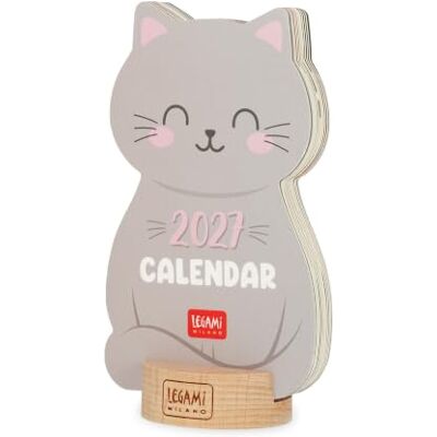 LEGAMI – Kalender mit Holzsockel 2027, Kitty, 12 Monate, 9 x 4 cm LEGAMI – Kalender mit Holzsockel 2027, Kitty, 12 Monate, 9 x 4 cm