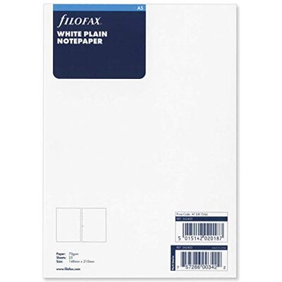 Filofax Refill Legen Sie Normalpapier 25 Blatt A5 White Ref. 342405 Filofax Refill Legen Sie Normalpapier 25 Blatt A5 White Ref. 342405