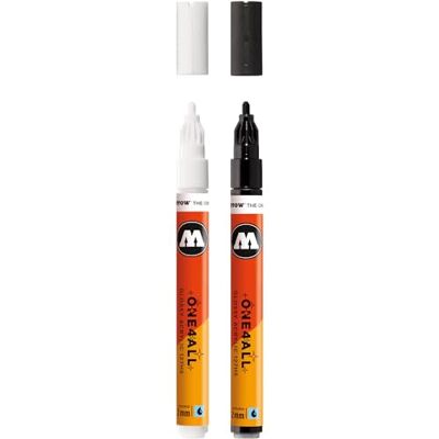 Molotow One4All 127HS Acryl Marker Glossy 2er Set 2,0 mm Strichstärke, hochdeckend und permanent, schnell trocknend, UV-beständig, nachfüllbar, für fast alle Untergründe Molotow One4All 127HS Acryl Marker Glossy 2er Set 2,0 mm Strichstärke, hochdeckend und permanent, schnell trocknend, UV-beständig, nachfüllbar, für fast alle Untergründe