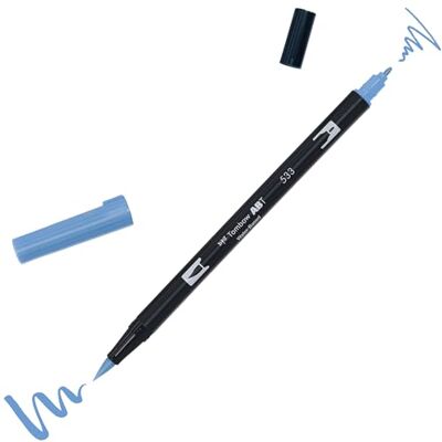 Tombow ABT-533 Fasermaler ABT Dual Brush Pen mit zwei Spitzen peacock blau, AB-T533, 533 peacock blue Tombow ABT-533 Fasermaler ABT Dual Brush Pen mit zwei Spitzen peacock blau, AB-T533, 533 peacock blue