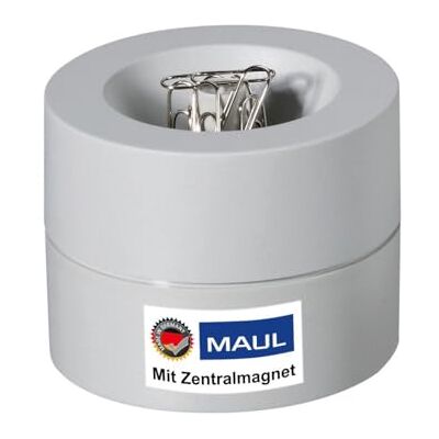 MAUL Büroklammernspender pro grau magnetisch für Schreibtisch schneller Zugriff im Büro, komfortable Entnahme durch Zentralmagnet, standfestes Design, robustes Gehäuse, Clips enthalten MAUL Büroklammernspender pro grau magnetisch für Schreibtisch schneller Zugriff im Büro, komfortable Entnahme durch Zentralmagnet, standfestes Design, robustes Gehäuse, Clips enthalten