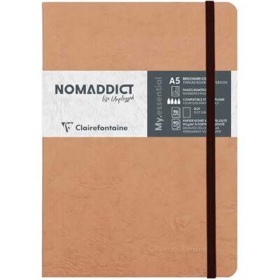 Clairefontaine 79343C Notizbuch AgeBag My Essentials, DIN A5, 14,8 x 21 cm, 96 Blatt, dot, nummeriert, 90g, 1 Stück, braun Clairefontaine 79343C Notizbuch AgeBag My Essentials, DIN A5, 14,8 x 21 cm, 96 Blatt, dot, nummeriert, 90g, 1 Stück, braun