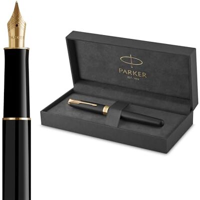 Parker Sonnet Füller Matt-Schwarze Lackierung mit Goldzierteilen Füllfederhalter mit mittlerer Feder Geschenkbox Parker Sonnet Füller Matt-Schwarze Lackierung mit Goldzierteilen Füllfederhalter mit mittlerer Feder Geschenkbox