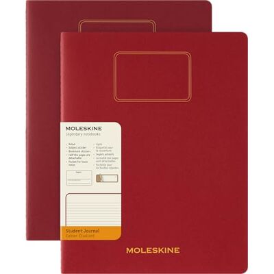 Moleskine Student Cahier Journal, Set 2 Linierte Notizhefte mit Heraustrennbaren Seiten, Kartonumschlag und Aufkleber, Farbe Rot, Format XXL 21,6 x 27,9 cm Moleskine Student Cahier Journal, Set 2 Linierte Notizhefte mit Heraustrennbaren Seiten, Kartonumschlag und Aufkleber, Farbe Rot, Format XXL 21,6 x 27,9 cm